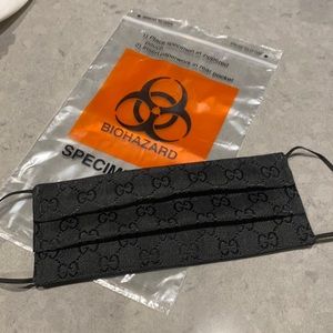 Black Gucci Face Mask Handmade Accordion Style